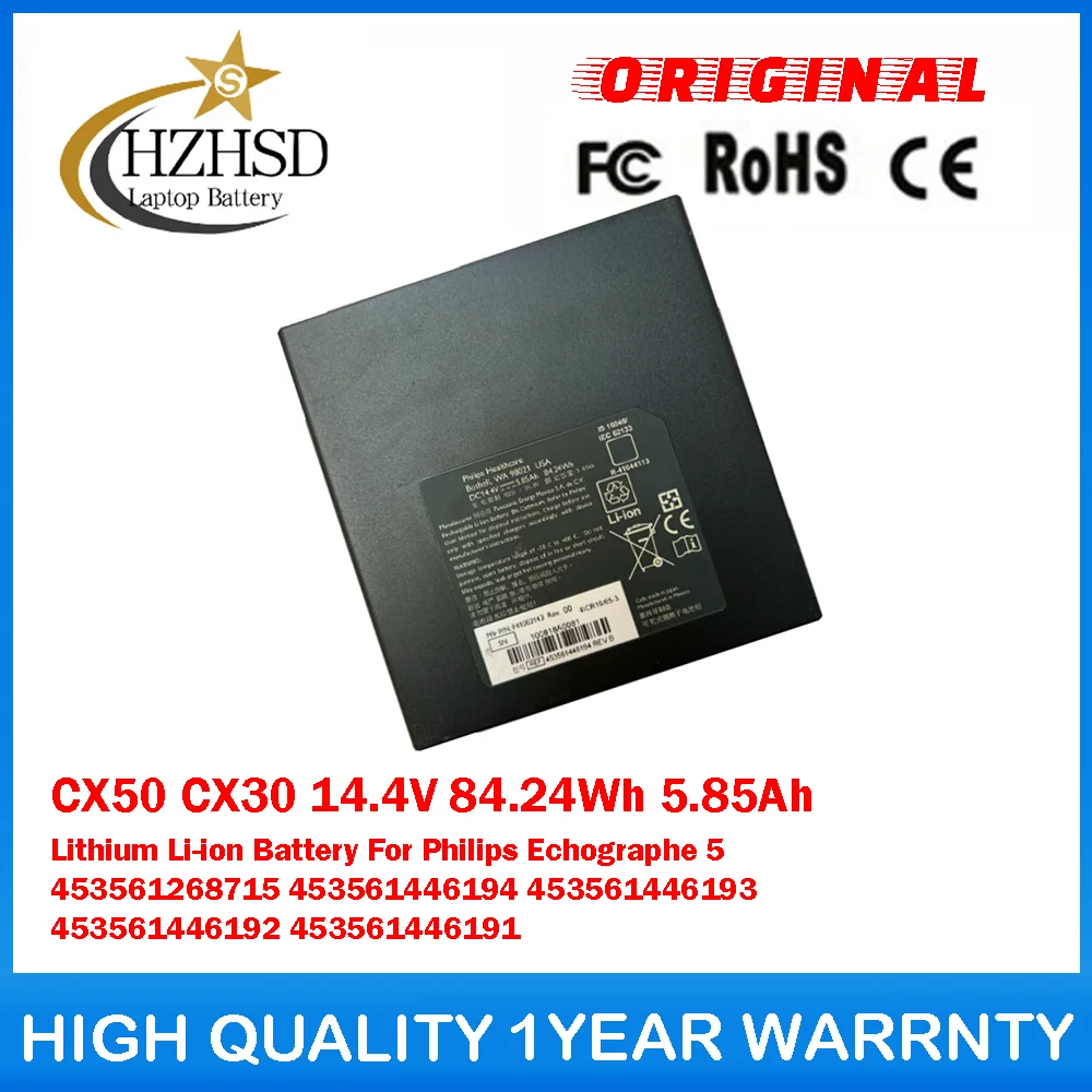 CX50 CX30 14.4V 84.24Wh 5.85Ah LithiumLi-ion Battery For Philips Echographe5 453561268715 453561446194 453561446193 453561446192
CX50 CX30 14.4V 84.24Wh 5.85Ah LithiumLi-ion Battery For Philips Echographe5 453561268715 453561446194 453561446193 453561446192