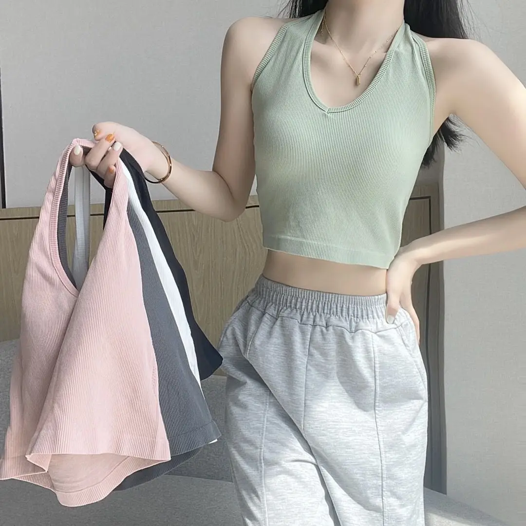 2023 New Women V-neck Halter Tops Cotton Backless Cute Casual Crop Tops knitting Tops For Women Basic Summer
2023 New Women V-neck Halter Tops Cotton Backless Cute Casual Crop Tops knitting Tops For Women Basic Summer
