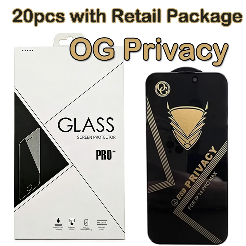 20pcs OG Privacy Tempered Glass For IPHONE 17 16E 16 15 14 13 12 Pro Max Mini 11 XR XS 7 8 Plus Screen Protector with package
20pcs OG Privacy Tempered Glass For IPHONE 17 16E 16 15 14 13 12 Pro Max Mini 11 XR XS 7 8 Plus Screen Protector with package