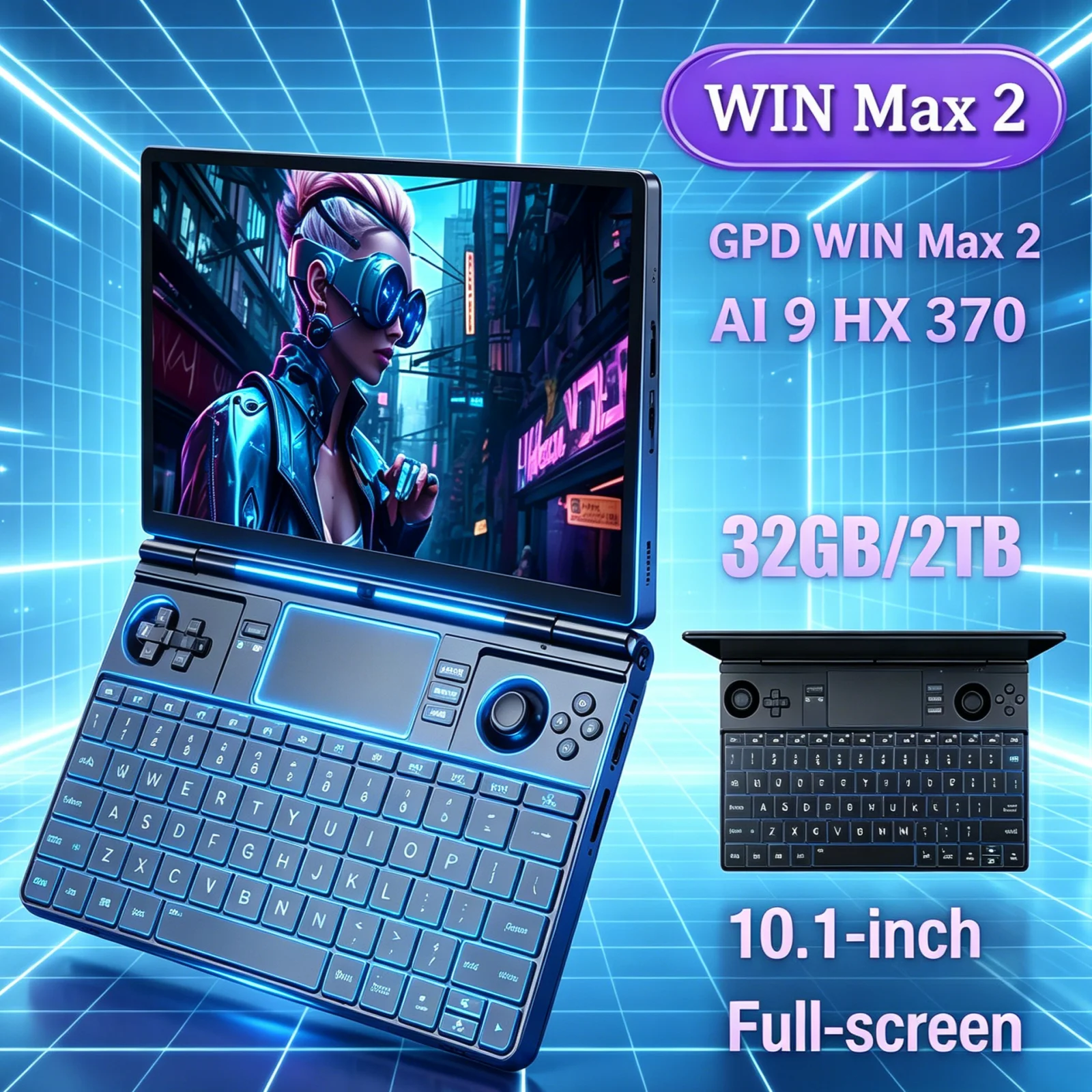 Brutal Dominant GPD 2026 WIN Max 2 32GB RAM 1TB 2TB SSD Hard Disk CPU AMD 8840U AI 9 HX 370 Processor Gaming Laptop Mini PC
Brutal Dominant GPD 2026 WIN Max 2 32GB RAM 1TB 2TB SSD Hard Disk CPU AMD 8840U AI 9 HX 370 Processor Gaming Laptop Mini PC