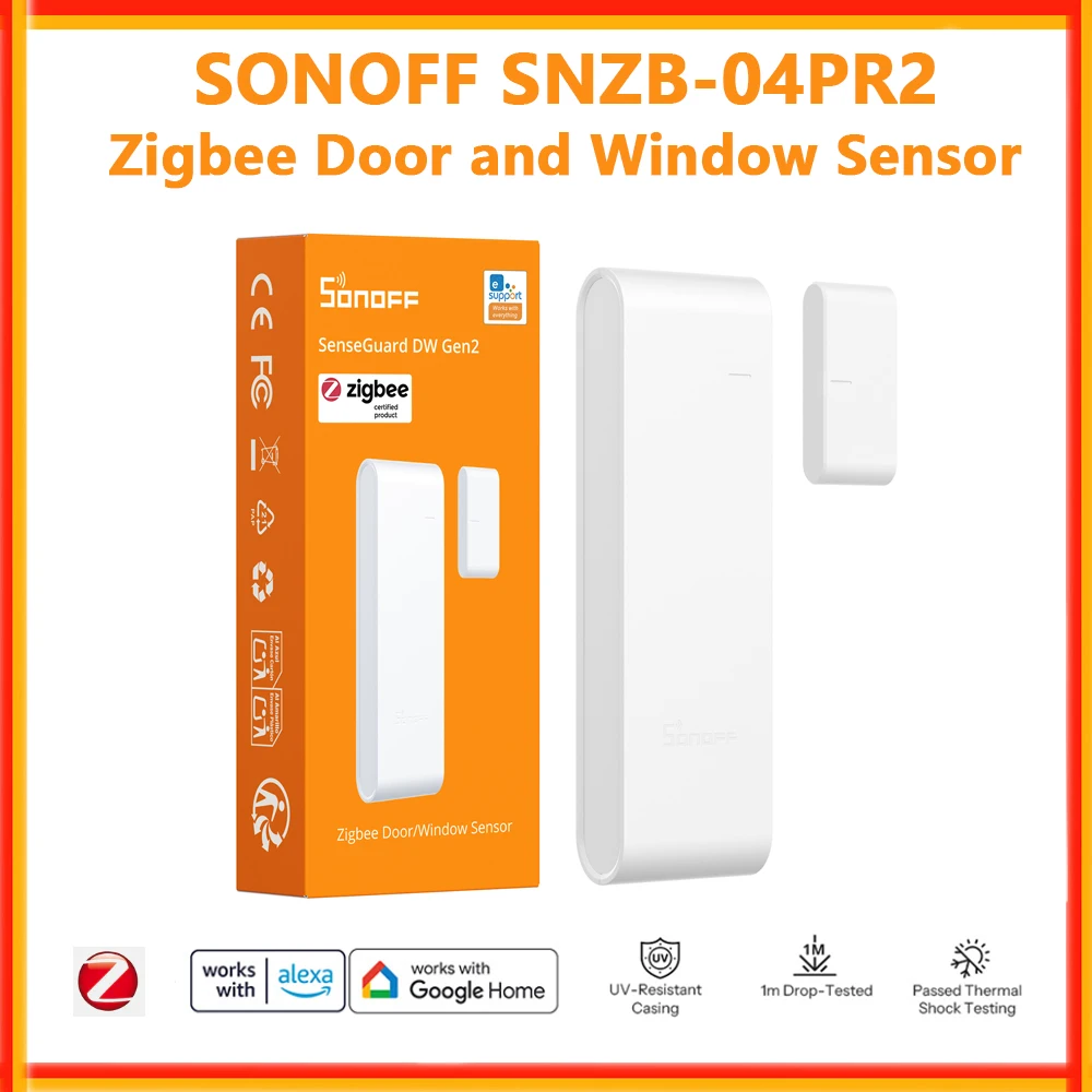Датчик открытия двери/окна SONOFF SNZB-04PR2 SenseGuard DW Gen2 Smart Zigbee 3.0, горизонтальная и вертикальная установка, совместимость с Alexa и Google
Датчик открытия двери/окна SONOFF SNZB-04PR2 SenseGuard DW Gen2 Smart Zigbee 3.0, горизонтальная и вертикальная установка, совместимость с Alexa и Google