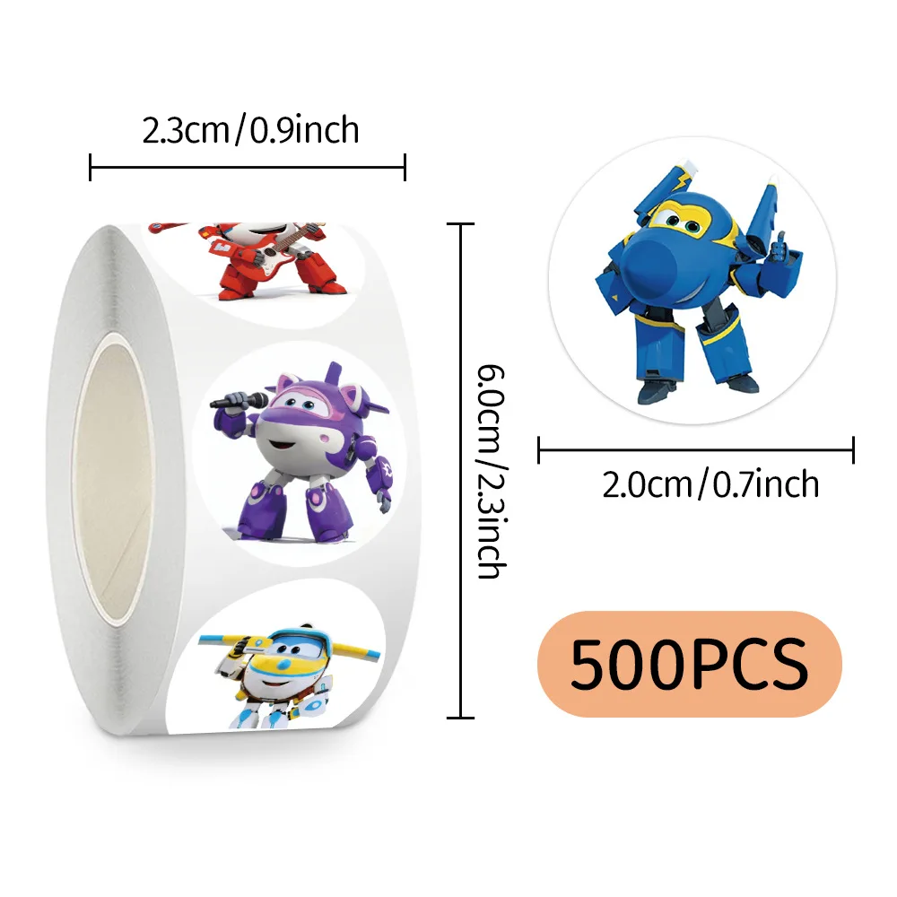 500pcs/Roll Cartoon Super Wings Roll Stickers Graffiti Funny Anime Decals DIY Toy Laptop Phone Luggage Fridge Car Waterproof Kid
500pcs/Roll Cartoon Super Wings Roll Stickers Graffiti Funny Anime Decals DIY Toy Laptop Phone Luggage Fridge Car Waterproof Kid