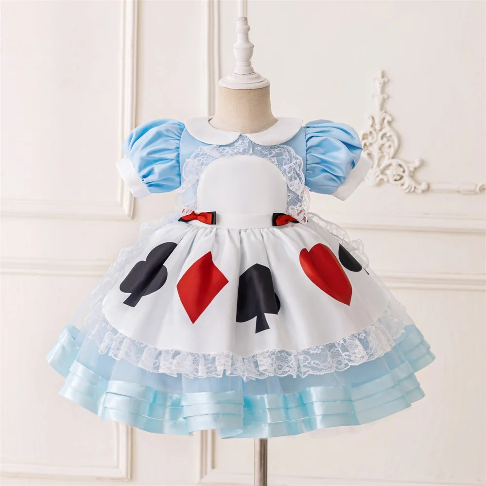 Girl Print Lace Ball Gown Princess Cosplay Wedding Childrens Halloween Birthday Party Piano Performance Costume
Girl Print Lace Ball Gown Princess Cosplay Wedding Childrens Halloween Birthday Party Piano Performance Costume 