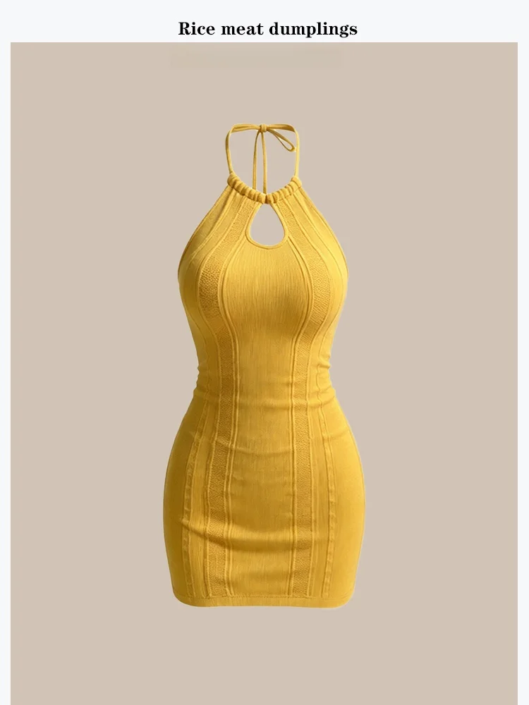 Yellow Hollow out Neck Hanging Summer Dress Women's Sexy Slim Fit Short Skirt Weekend Casual Comfortable Breathable Knitted D...
Yellow Hollow out Neck Hanging Summer Dress Women's Sexy Slim Fit Short Skirt Weekend Casual Comfortable Breathable Knitted D...
