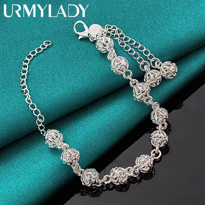 URMYLADY 925 Sterling Silver 8mm Hollow Ball Tassels Chain Bracelet For Women Fashion Wedding Engagement Party Jewelry
URMYLADY 925 Sterling Silver 8mm Hollow Ball Tassels Chain Bracelet For Women Fashion Wedding Engagement Party Jewelry
