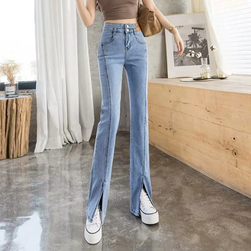 High Waist Micro Flare Jeans Women's Faion Retro Slim Fit Elastic Versatile Small Size Bell Bot Casual Deep Blue Denim
High Waist Micro Flare Jeans Women's Faion Retro Slim Fit Elastic Versatile Small Size Bell Bot Casual Deep Blue Denim