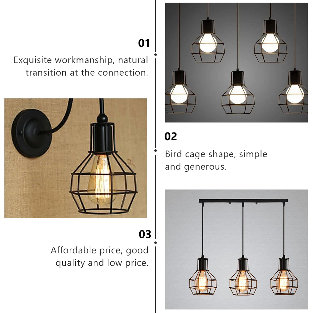2 Pcs Retro Bird Cage Lampshade Pendant Fixture Vintage Shades Hanging Chandelier for Black
2 Pcs Retro Bird Cage Lampshade Pendant Fixture Vintage Shades Hanging Chandelier for Black