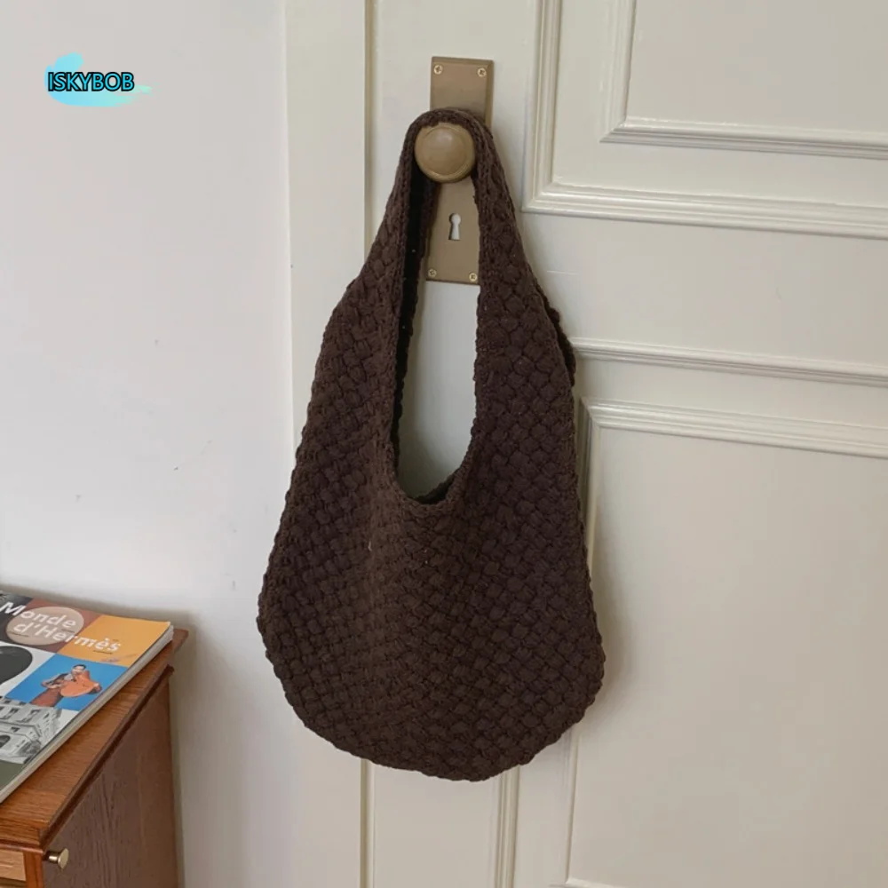 Leisure Summer Cotten Crochet Shoulder Bag Fashion Simple Hollow Out Weave Bag Large Capacity Handbag Knitted Tote Bag Women
Leisure Summer Cotten Crochet Shoulder Bag Fashion Simple Hollow Out Weave Bag Large Capacity Handbag Knitted Tote Bag Women