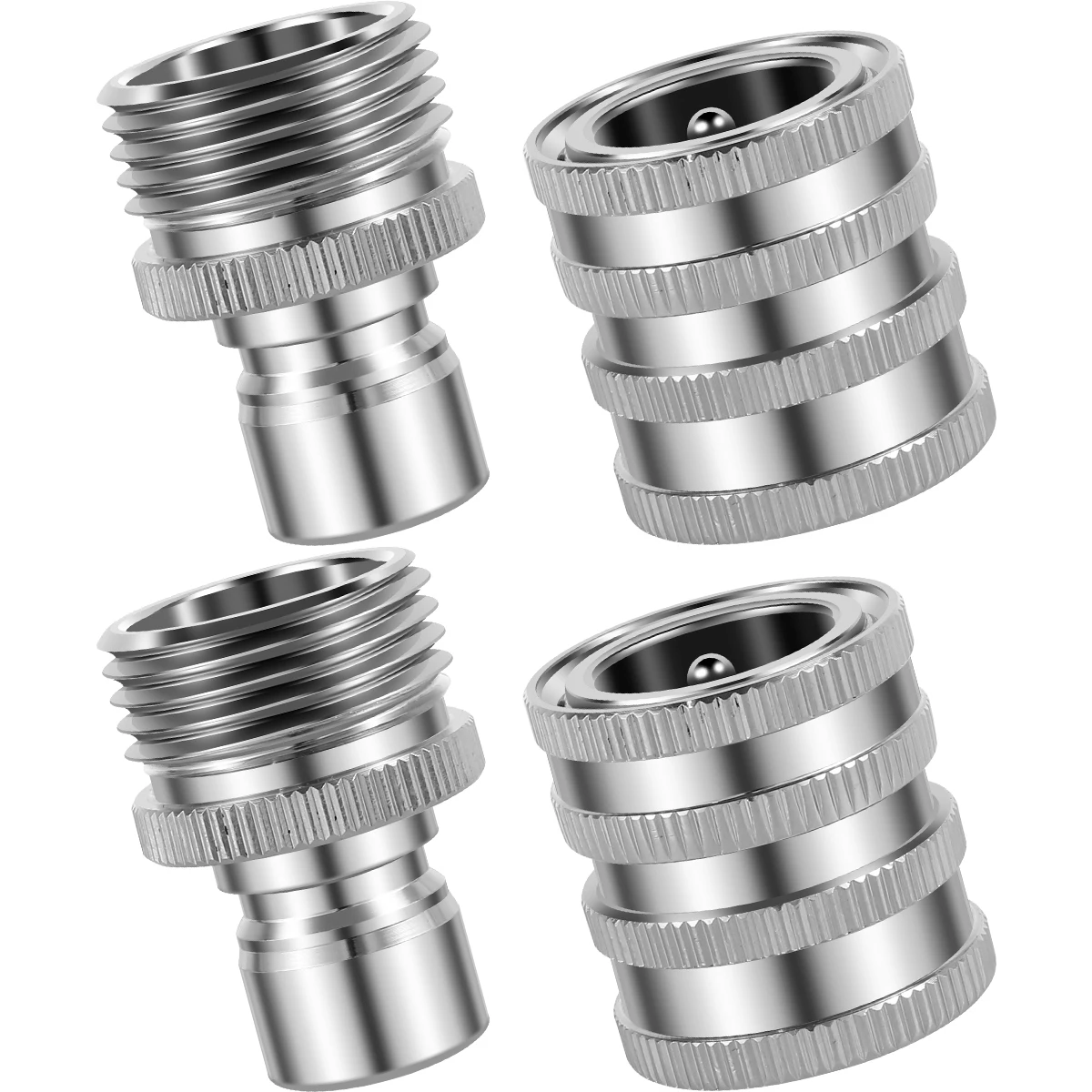 4Pcs Garden Hose Quick Connector Stainless Steel Water Hose Fitting 3/4inch Male and Female Pressure Washer Pump Adapter No Leak
4Pcs Garden Hose Quick Connector Stainless Steel Water Hose Fitting 3/4inch Male and Female Pressure Washer Pump Adapter No Leak