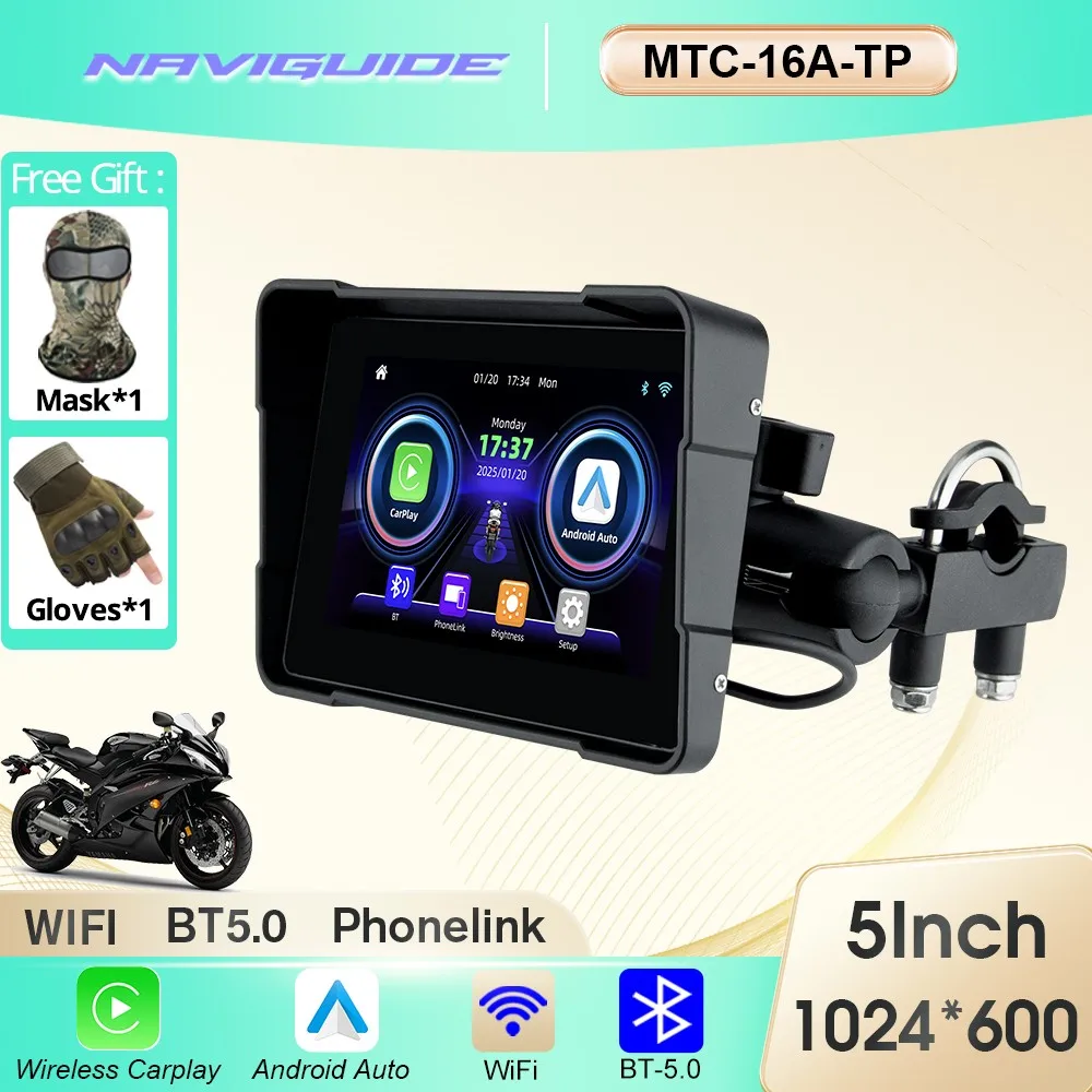 NAVIGUIDE MTC-16A-TP 5inch GPS Navigation Portable Digital Motorcycle Dashboard Display Screen Wireless CarPlay Android Auto
NAVIGUIDE MTC-16A-TP 5inch GPS Navigation Portable Digital Motorcycle Dashboard Display Screen Wireless CarPlay Android Auto