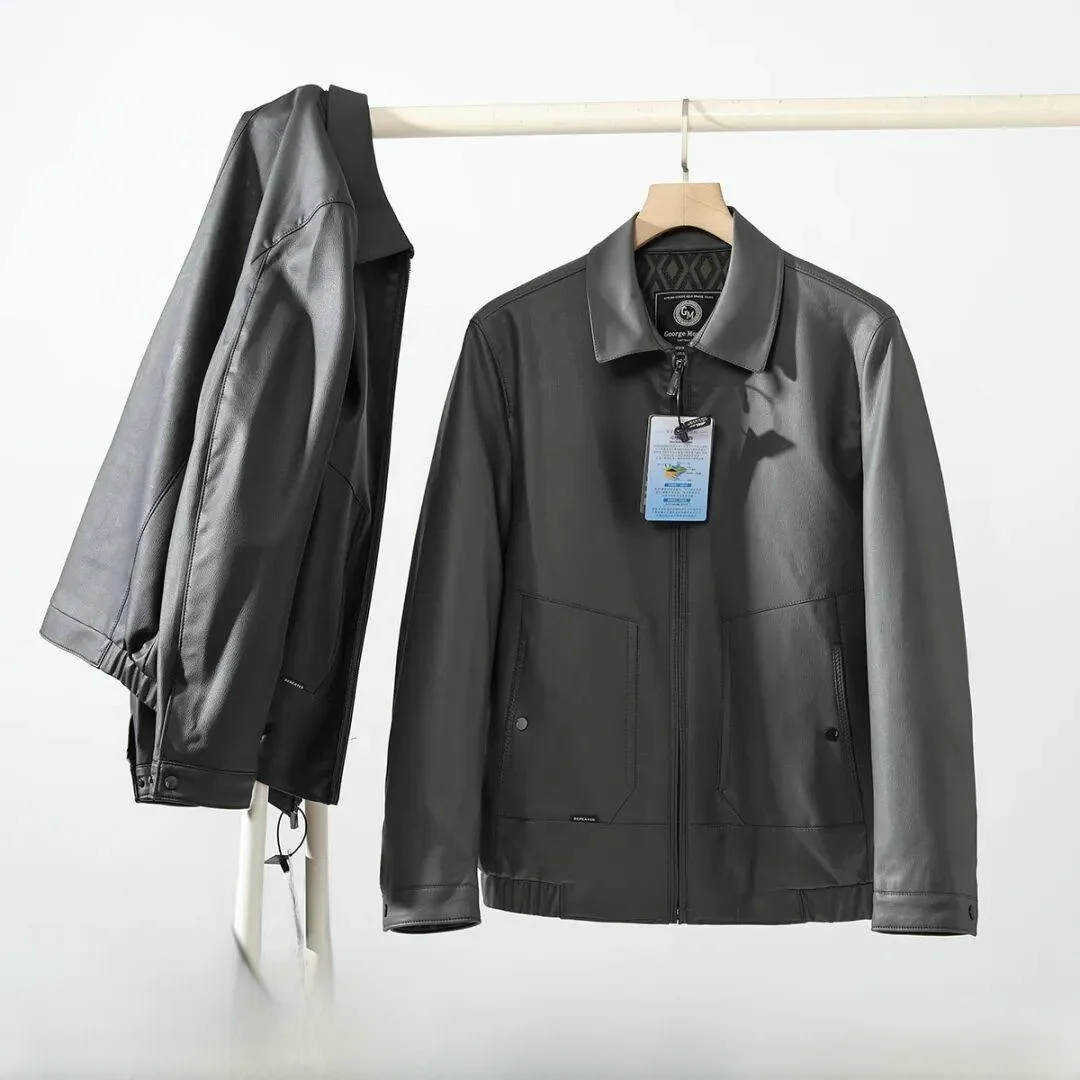 High-End Quali Men's Busin Casual Leather Jaet Faionable Autumn Outerwear Waterproof Stand Fit Long Sve Zipper
High-End Quali Men's Busin Casual Leather Jaet Faionable Autumn Outerwear Waterproof Stand Fit Long Sve Zipper