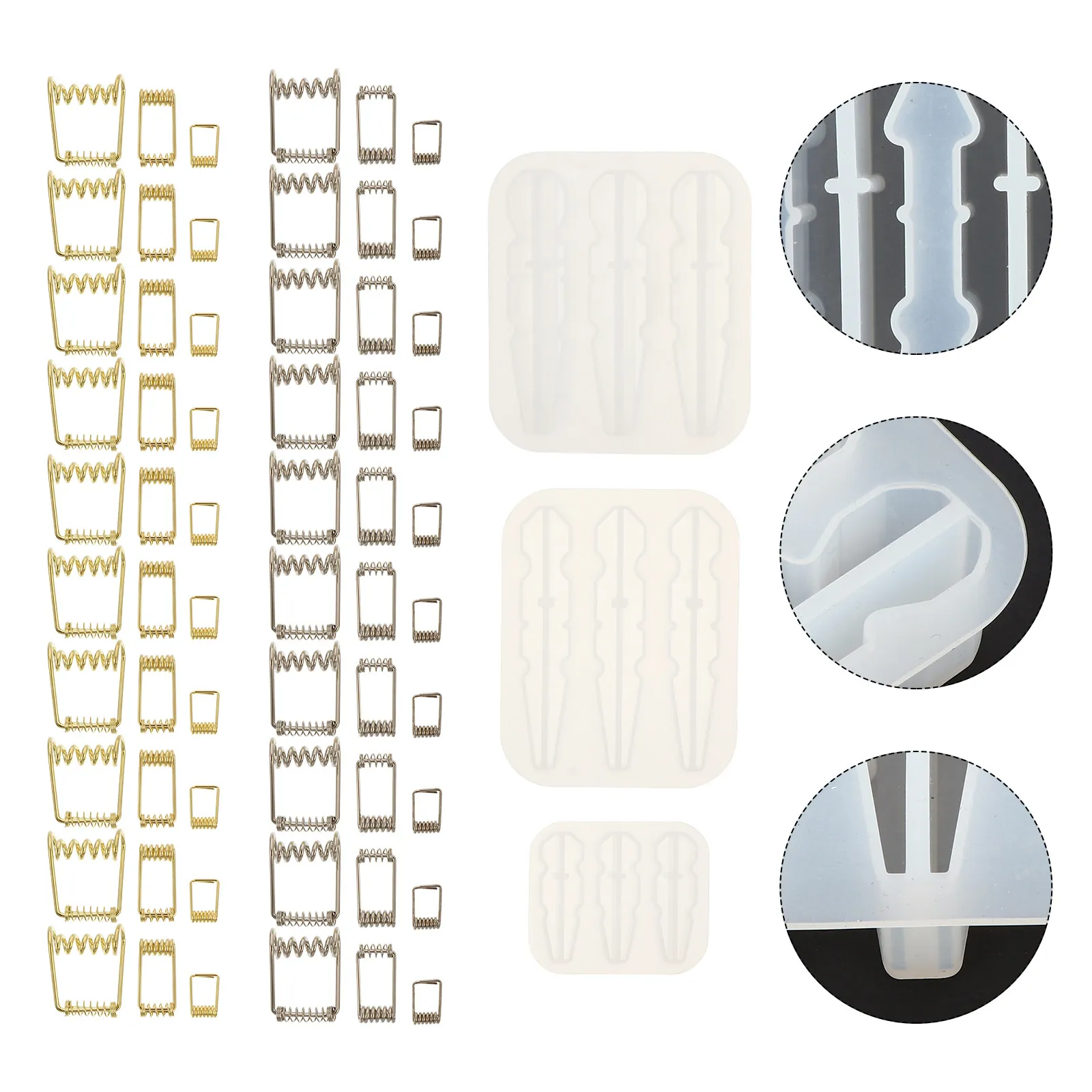 3Pcs High Transparency Flexible Silicone Photo Clip Mould Kit 3 Different Sizes 60 Colorful Springs for DIY Resin Craft Clips
3Pcs High Transparency Flexible Silicone Photo Clip Mould Kit 3 Different Sizes 60 Colorful Springs for DIY Resin Craft Clips