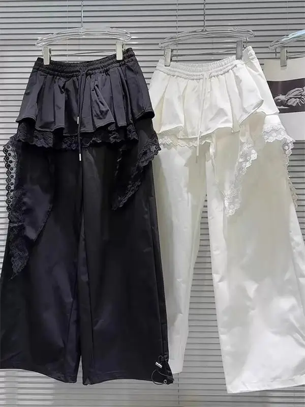 plus Size Lace Skirt Wide Leg Pants Fake Two-Piece Street Dance Women's High Waist Casual Pants Summer Hip Concealing
plus Size Lace Skirt Wide Leg Pants Fake Two-Piece Street Dance Women's High Waist Casual Pants Summer Hip Concealing