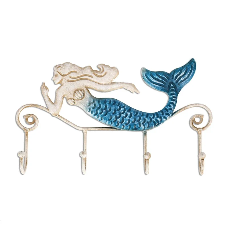 Iron Mermaid Wall Hanger Hook 4 Hooks for Coats Towels Bags Mount Clothes Key Rack Holder for Bathroom Accessories Home Decore
Iron Mermaid Wall Hanger Hook 4 Hooks for Coats Towels Bags Mount Clothes Key Rack Holder for Bathroom Accessories Home Decore
