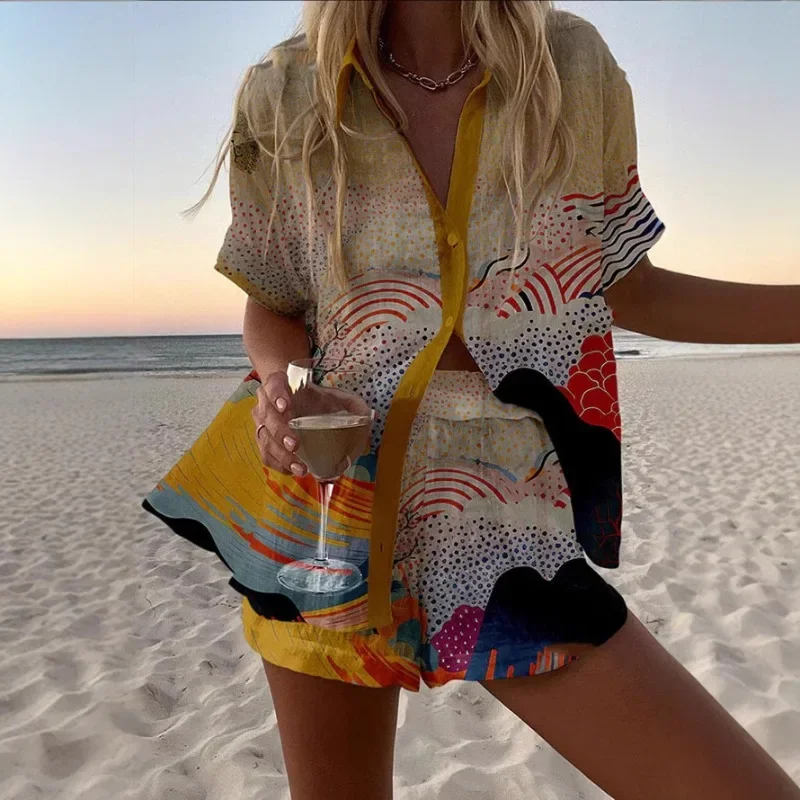 2025 New Summer Vacation Shorts set 3D Printed Seaside Tropical Casual Lapel Shirt Blouse Top Shorts 2-Piece Suits Beach Holiday
2025 New Summer Vacation Shorts set 3D Printed Seaside Tropical Casual Lapel Shirt Blouse Top Shorts 2-Piece Suits Beach Holiday