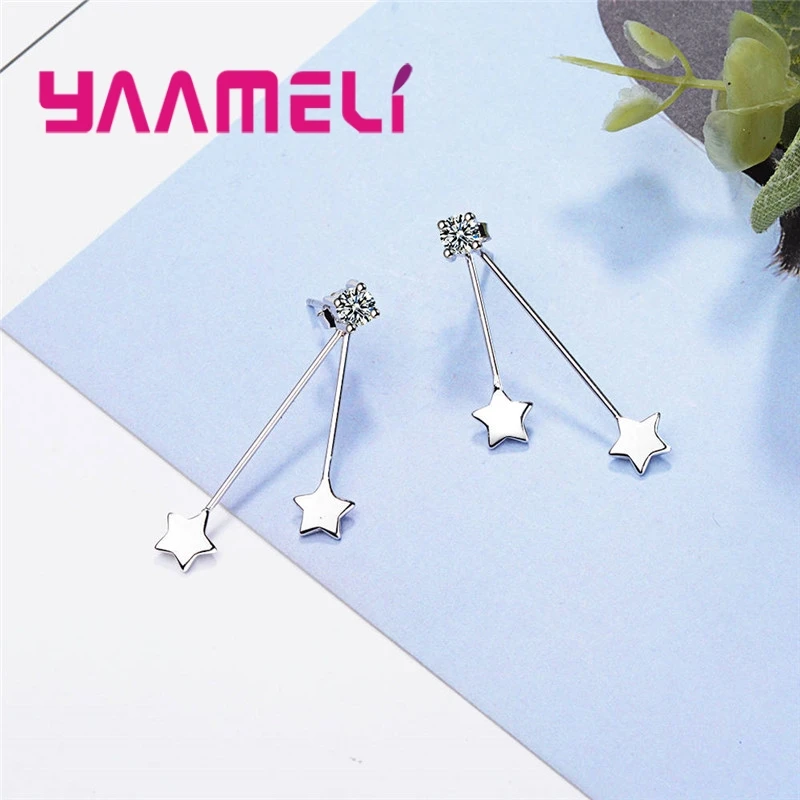 Charm 925 Sterling Silver Star Shape Cubic Zircon Crystal Drop Earrings For Women Girls Anniversary Party Fashion Jewelry Gifts
Charm 925 Sterling Silver Star Shape Cubic Zircon Crystal Drop Earrings For Women Girls Anniversary Party Fashion Jewelry Gifts