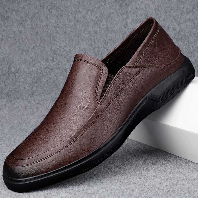 Genuine Leather Mens Loafers High Quality Men Casual Shoes Male Comfortable Soft Sole Business Footwear Brown Classic Mens Shoes
Genuine Leather Mens Loafers High Quality Men Casual Shoes Male Comfortable Soft Sole Business Footwear Brown Classic Mens Shoes