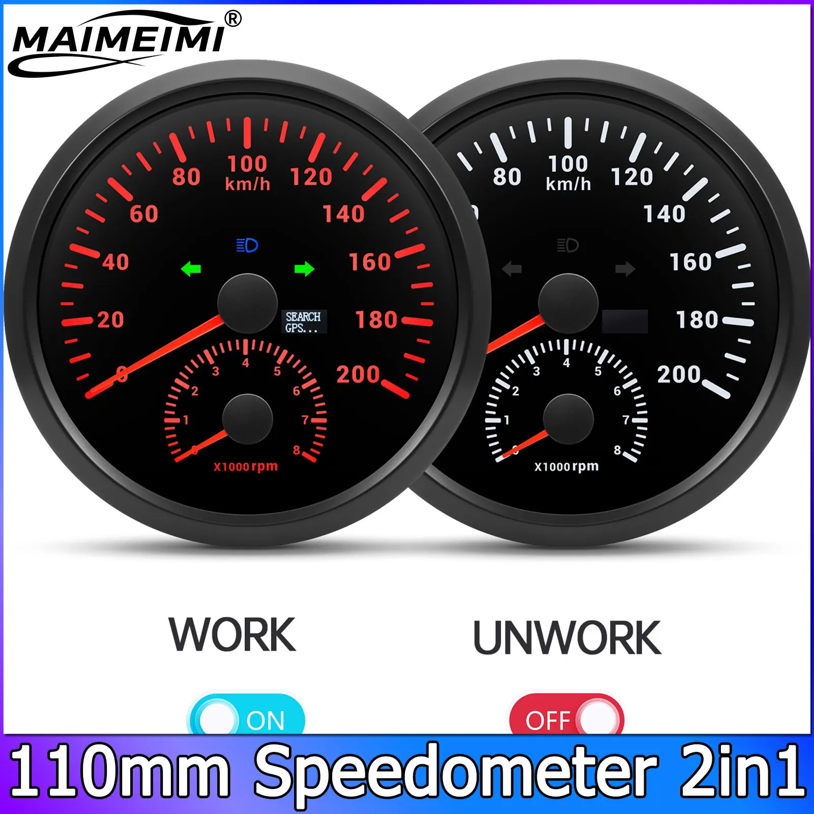 2в1 110 мм 0-200 кмч GPS спидометр + тахометр 0-8000 об/мин с указателями поворота красная подсветка для грузовика, лодки, мотоцикла
2в1 110 мм 0-200 кмч GPS спидометр + тахометр 0-8000 об/мин с указателями поворота красная подсветка для грузовика, лодки, мотоцикла