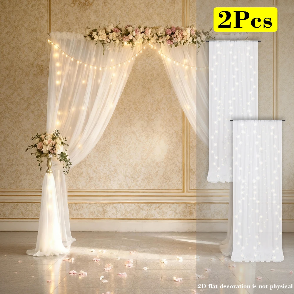 2 панели-5 футов X 10 футов Белая тюлевая занавеска с подсветкой для вечеринок Свадебный душ Прозрачная светодиодная белая занавеска Ba
2 панели-5 футов X 10 футов Белая тюлевая занавеска с подсветкой для вечеринок Свадебный душ Прозрачная светодиодная белая занавеска Ba