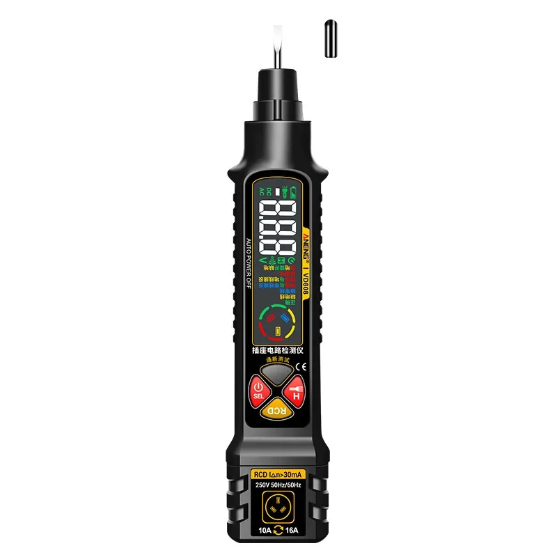 ANENG VD808 Intelligent Voltage Test Pen Non-Contact Electric Tester Socket Leakage Detector Line On-Off Check Tool
ANENG VD808 Intelligent Voltage Test Pen Non-Contact Electric Tester Socket Leakage Detector Line On-Off Check Tool
