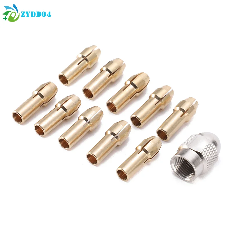 ● Набор из 11 латунных цанговых патронов для мини-дрелей и роторных инструментов, 0.5-3.2 мм, латунь и гайки
● Набор из 11 латунных цанговых патронов для мини-дрелей и роторных инструментов, 0.5-3.2 мм, латунь и гайки