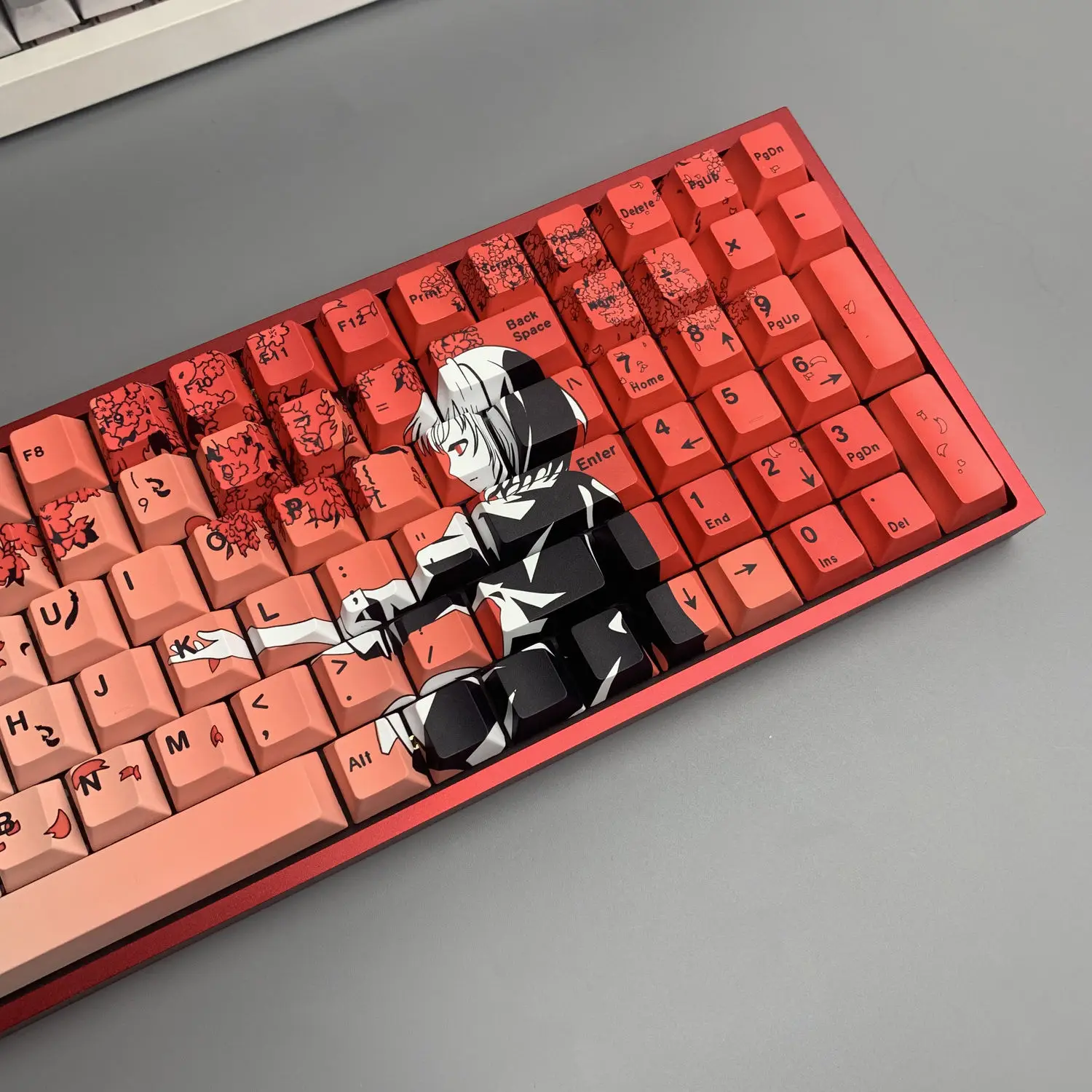 Sakura Raven themed PBT five sided thermal sublimation mechanical keyboard keycaps
Sakura Raven themed PBT five sided thermal sublimation mechanical keyboard keycaps