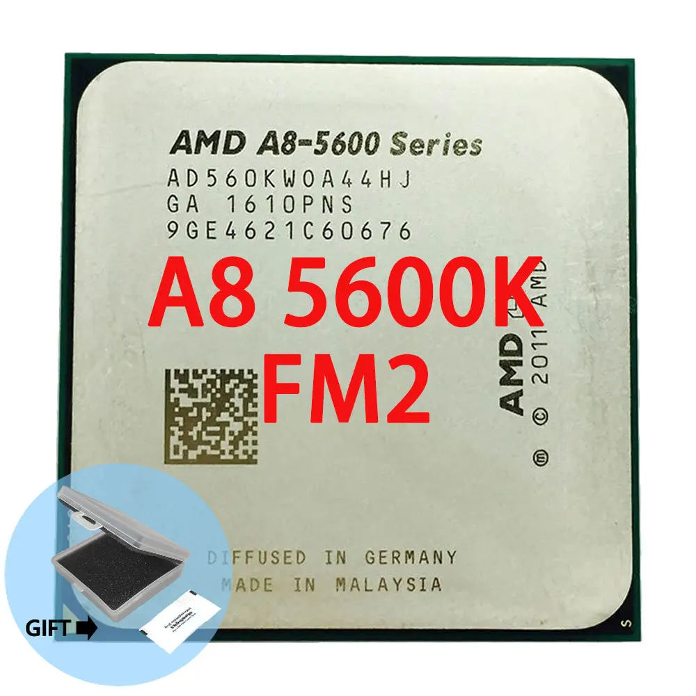 AMD A8 5600K 5600 3.6GHz AD560KWOA44HJ 100W Processor HD 7560D Quad Core Socket FM2
AMD A8 5600K 5600 3.6GHz AD560KWOA44HJ 100W Processor HD 7560D Quad Core Socket FM2
