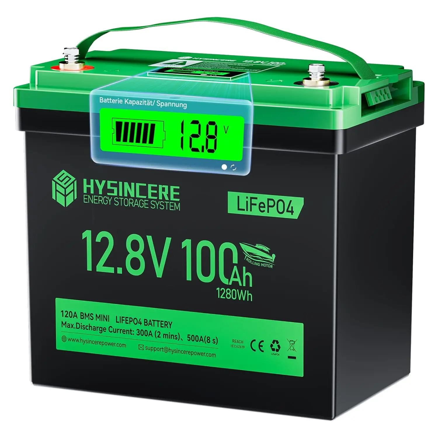 12V 100Ah Mini Trolling Motor LiFePO4 Lithium Battery, Built-in 120A BMS with Low-Temp Protection, Perfect for, Customized
12V 100Ah Mini Trolling Motor LiFePO4 Lithium Battery, Built-in 120A BMS with Low-Temp Protection, Perfect for, Customized