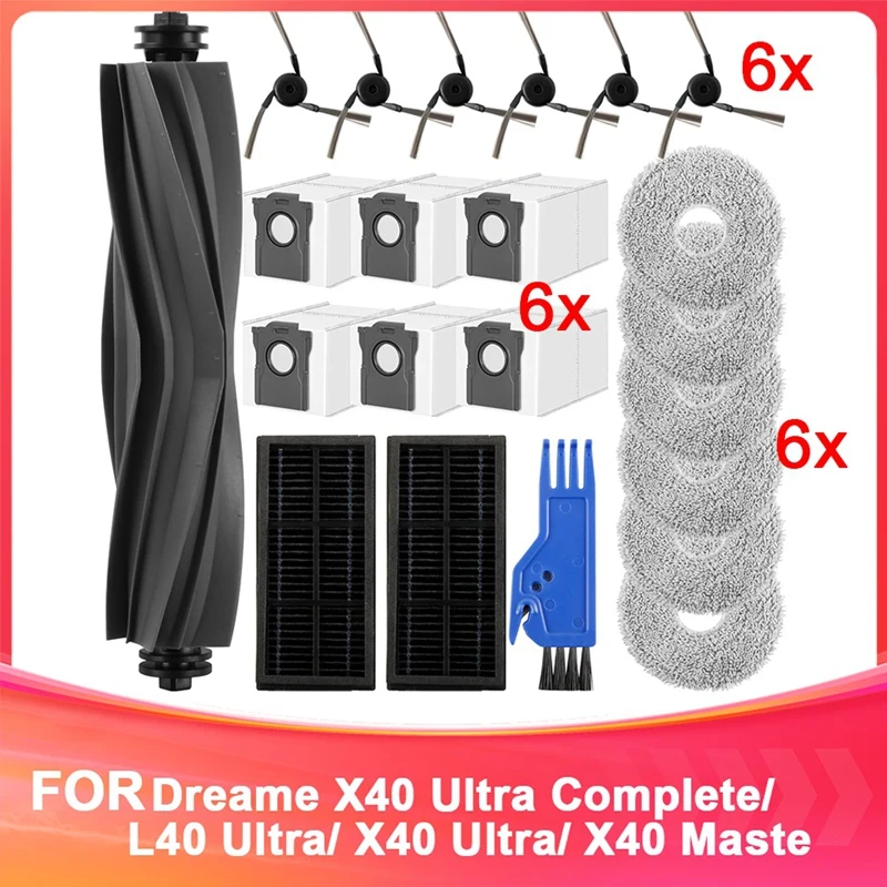 Аксессуары для Dreame X40 Ultra Complete/L40 Ultra/X40 Ultra/X40, главный вакуумный робот, основная щетка, мешки для пыли, салфетки, фильтры
Аксессуары для Dreame X40 Ultra Complete/L40 Ultra/X40 Ultra/X40, главный вакуумный робот, основная щетка, мешки для пыли, салфетки, фильтры