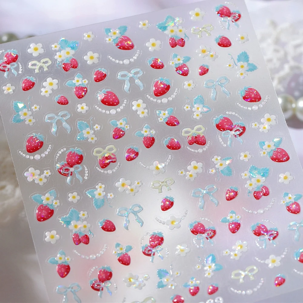 Lovely Shiny Strawberry Flowers Leaf Blue Bowknot 3D Jelly Self Adhesive Nail Art Stickers Cute Fruits Manicure Decals Wholesale
Lovely Shiny Strawberry Flowers Leaf Blue Bowknot 3D Jelly Self Adhesive Nail Art Stickers Cute Fruits Manicure Decals Wholesale