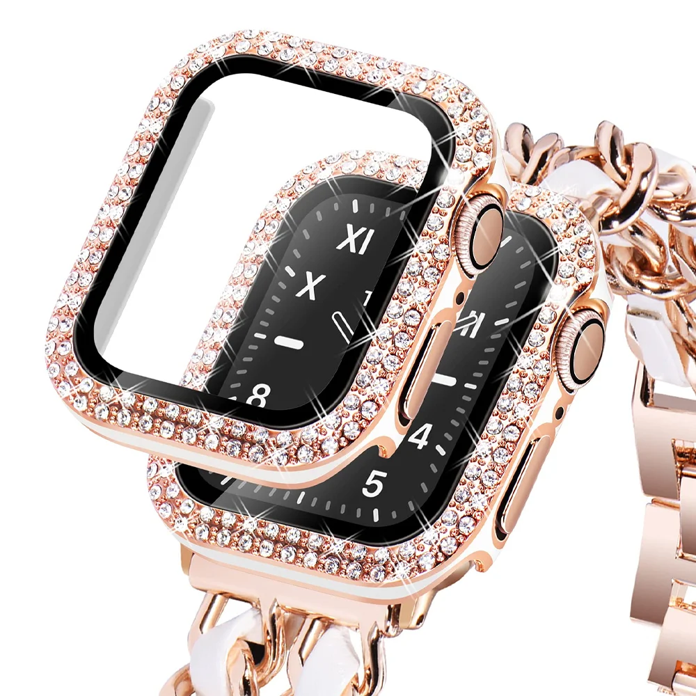 Glass+Cover For Apple Watch case 45mm 41mm 40mm 44mm 38mm 42mm Accessories Diamond Screen Protector iwatch series 3 4 5 6 SE 7
Glass+Cover For Apple Watch case 45mm 41mm 40mm 44mm 38mm 42mm Accessories Diamond Screen Protector iwatch series 3 4 5 6 SE 7