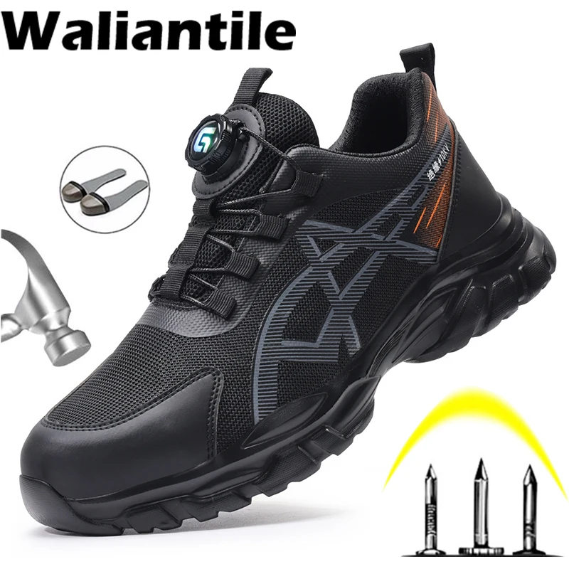 Мужская защитная обувь Waliantile для промышленной работы, мужские рабочие ботинки без шнурков, неразрушимые мужские рабочие кроссовки со стальным носком, защищающие от ударов
Мужская защитная обувь Waliantile для промышленной работы, мужские рабочие ботинки без шнурков, неразрушимые мужские рабочие кроссовки со стальным носком, защищающие от ударов