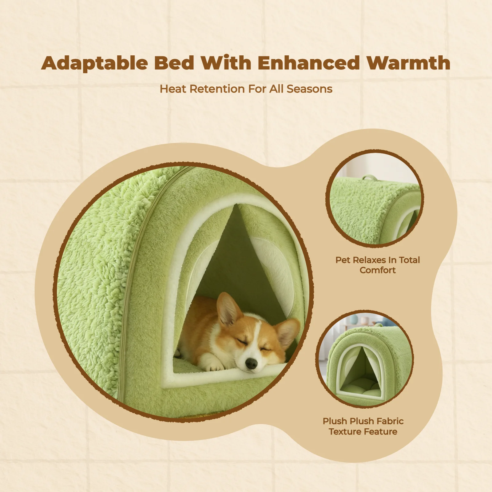 Warm Dog Bed, Large Pet Mat, Removable, Winter Use
Warm Dog Bed, Large Pet Mat, Removable, Winter Use