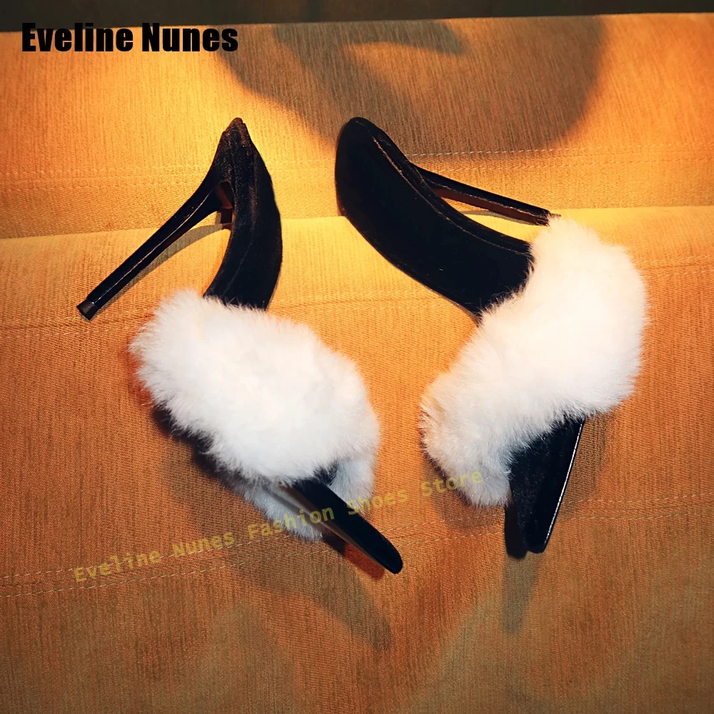 White Fur Pointed Toe Slippers Slip On Shallow Bicolor Stiletto Women Elegant Sexy Lady High Heels 2025 Summer Party Dress Shoes
White Fur Pointed Toe Slippers Slip On Shallow Bicolor Stiletto Women Elegant Sexy Lady High Heels 2025 Summer Party Dress Shoes