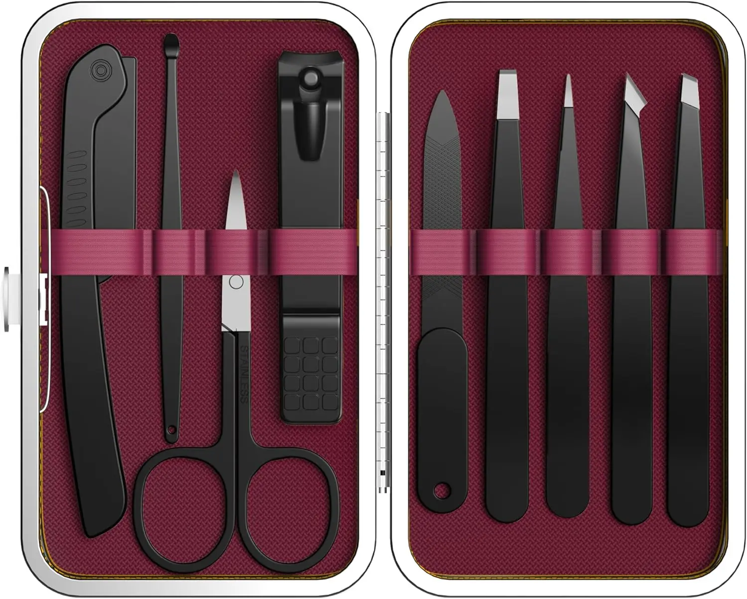 9 Pcs Tweezers and Nail Clippers Set for Women Facial Hair with Travel Case, Professional Stainless Steel Eyebrow Tweezers Kit Great Precision Tweezers for Daily Beauty Tool
9 Pcs Tweezers and Nail Clippers Set for Women Facial Hair with Travel Case, Professional Stainless Steel Eyebrow Tweezers Kit Great Precision Tweezers for Daily Beauty Tool