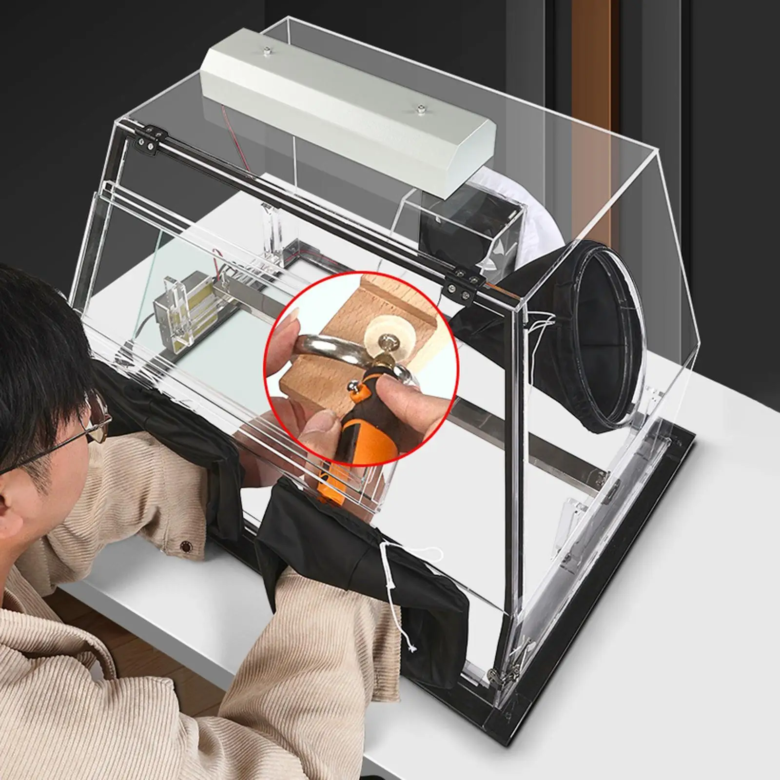 Acrylic Grinding Dust Box Craft Polishing Box Convenient Sanding Versatile Dustproof Box for Wood Carving Sanding Metal Cutting
Acrylic Grinding Dust Box Craft Polishing Box Convenient Sanding Versatile Dustproof Box for Wood Carving Sanding Metal Cutting