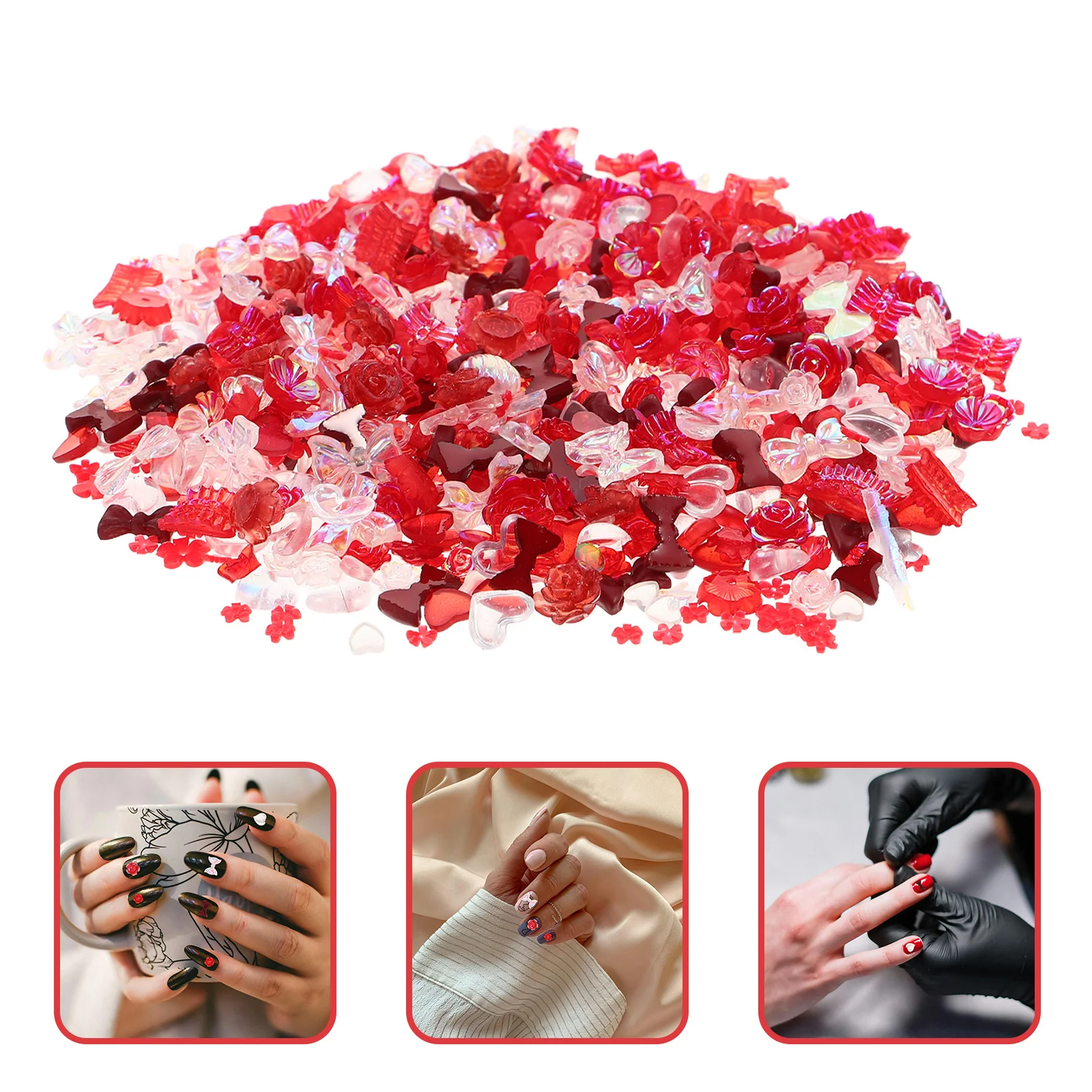 400Pcs Nail Art Charms Set Resin Heart Flower Bowknot Shapes DIY Manicure Decorations Supplies Heart Nail Charm Decorations
400Pcs Nail Art Charms Set Resin Heart Flower Bowknot Shapes DIY Manicure Decorations Supplies Heart Nail Charm Decorations