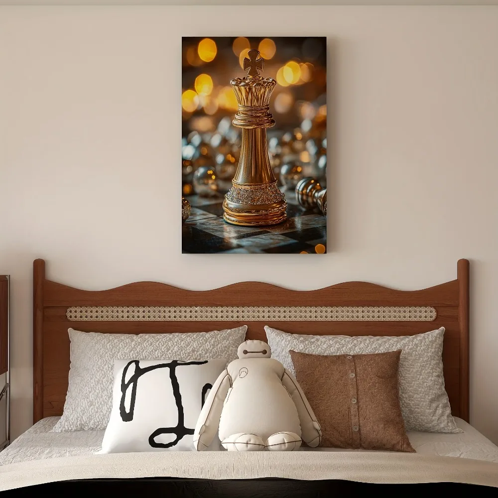 Interior decorative art, mural wall decoration, a gold chess piece standing on the board, suitable for interior decoration
Interior decorative art, mural wall decoration, a gold chess piece standing on the board, suitable for interior decoration