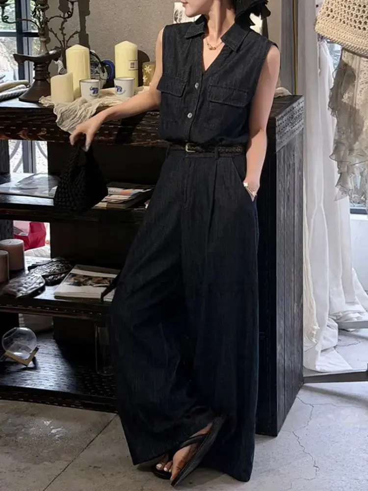 Fashionable Women's Summer 2026 V-Neck Vest Top And Wide Leg Pants Two-Piece Set Breathable Casual High Waist Vintage Style
Fashionable Women's Summer 2026 V-Neck Vest Top And Wide Leg Pants Two-Piece Set Breathable Casual High Waist Vintage Style
