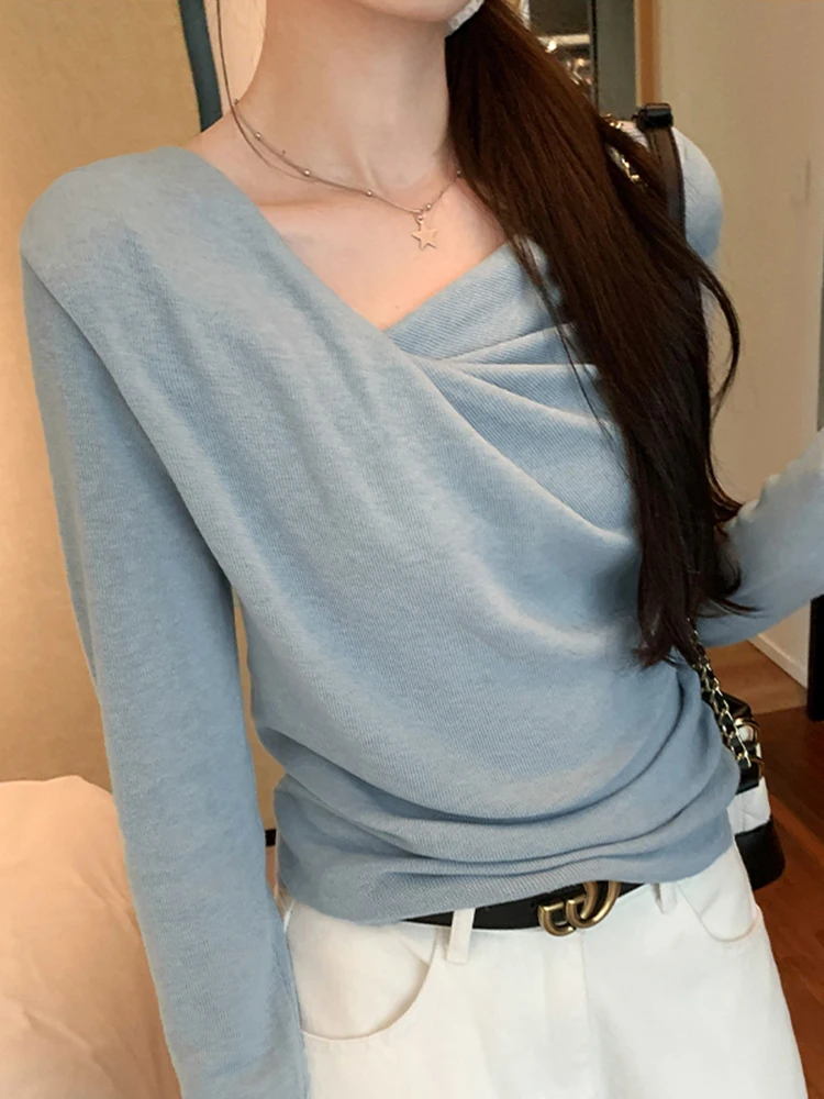 Korean Long Sleeved V-Neck Knitted Women Pullovers Sweet Elegant Lady Solid Color Woman Pullovers Pink Apricot Blue Black Top
Korean Long Sleeved V-Neck Knitted Women Pullovers Sweet Elegant Lady Solid Color Woman Pullovers Pink Apricot Blue Black Top
