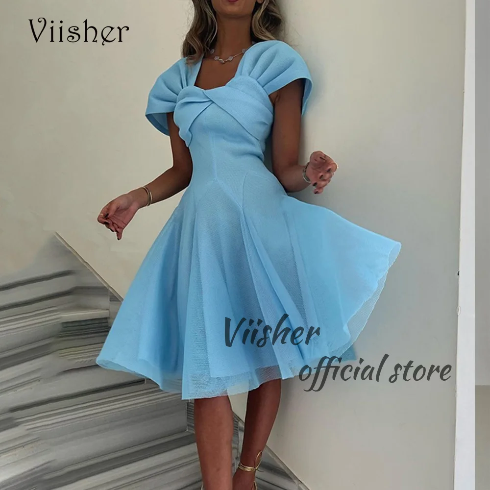 Viisher Blue Organza A Line Prom Party Dresses Cap Sleeve Tea Length Formal Evening Dress Women Formal Gowns Outfits
Viisher Blue Organza A Line Prom Party Dresses Cap Sleeve Tea Length Formal Evening Dress Women Formal Gowns Outfits