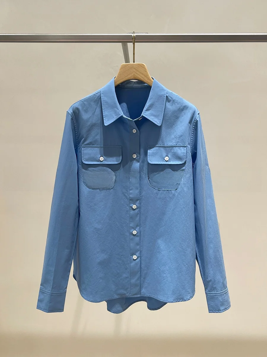 Pure Cotton Long Sve irt Spring 2025 New Arrival XiaoHe Commute Sle Straight Cut Simple Design Classic Collar Button up 
Pure Cotton Long Sve irt Spring 2025 New Arrival XiaoHe Commute Sle Straight Cut Simple Design Classic Collar Button up