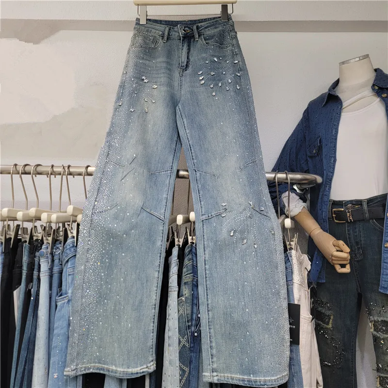 2025 New Fashion Summer Women's Jeans Hot Diamonds Design Sense High Waist Versatile Straight Wide Leg Denim Pants
2025 New Fashion Summer Women's Jeans Hot Diamonds Design Sense High Waist Versatile Straight Wide Leg Denim Pants