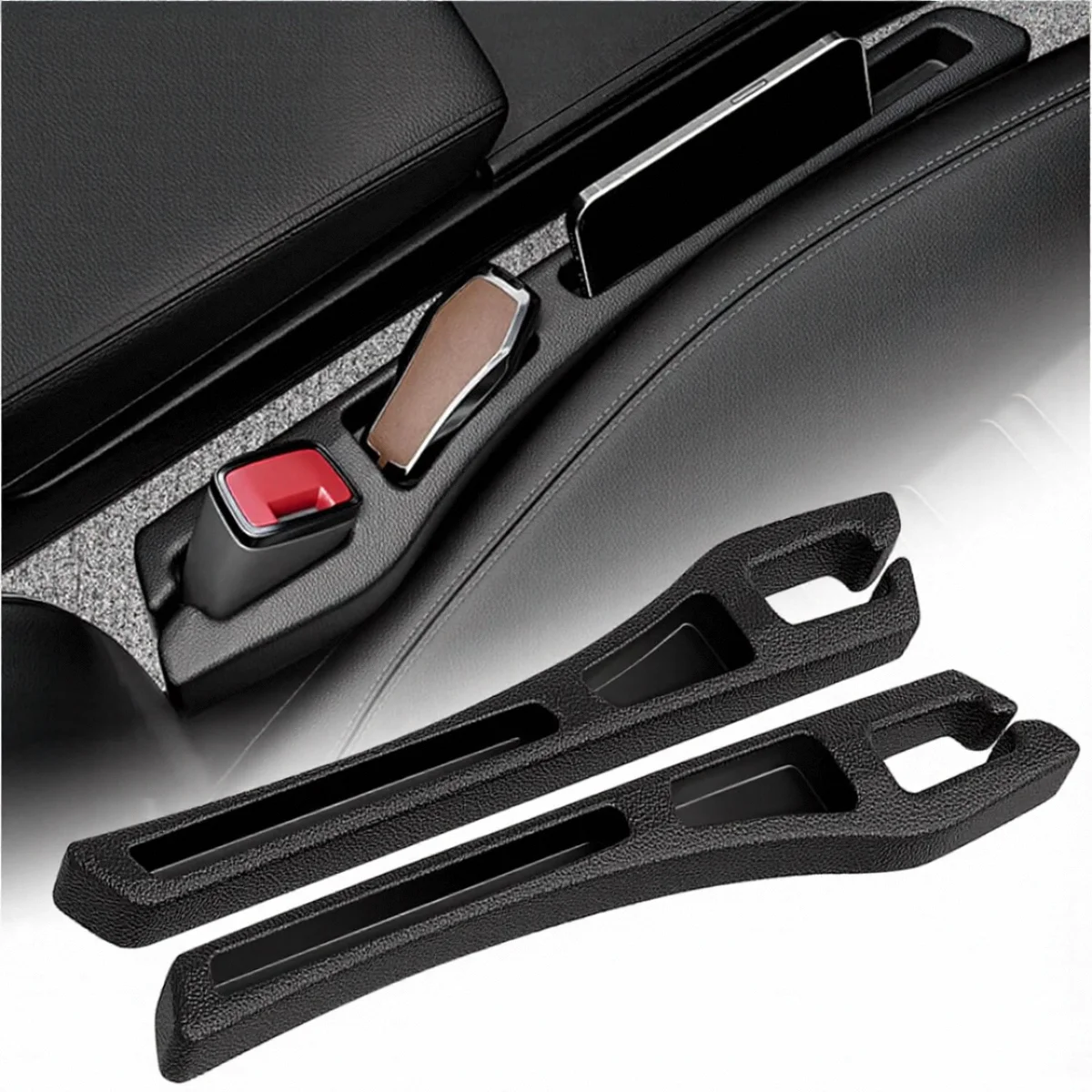 2PCS Car Seat Gap Filler Organizer, Universal Anti-Drop Storage for Phone/Keys, Insert Between Seats Small Items (Black)
2PCS Car Seat Gap Filler Organizer, Universal Anti-Drop Storage for Phone/Keys, Insert Between Seats Small Items (Black)