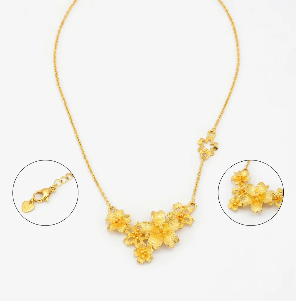 Luxury New Chinese Style Three Blooming Flowers Gold Plated Floral Cluster Pendant Necklace for Women High-End Elegant Clavicle
Luxury New Chinese Style Three Blooming Flowers Gold Plated Floral Cluster Pendant Necklace for Women High-End Elegant Clavicle