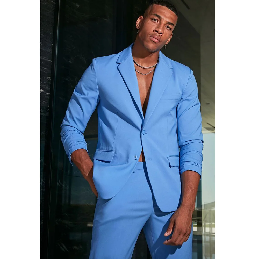 Single Breasted Notch Lapel Blue Men Suits Summer Slim Fit Full Set Skinny 2 Piece Jacket Pants Blazer Custom Made Clothing2024
Single Breasted Notch Lapel Blue Men Suits Summer Slim Fit Full Set Skinny 2 Piece Jacket Pants Blazer Custom Made Clothing2024