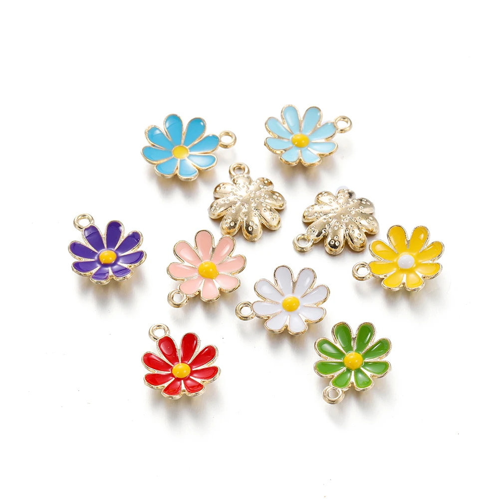 10Pcs Colorful Alloy Drop Oil Daisies Charm Flower Plant Pendant for DIY Bracelet Necklace Earrings Jewelry Making Accessories
10Pcs Colorful Alloy Drop Oil Daisies Charm Flower Plant Pendant for DIY Bracelet Necklace Earrings Jewelry Making Accessories