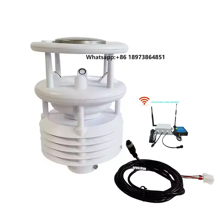 Ultrasonic Wind Speed and Direction Temperature Humidity Pressure Light Radiation Rain Snow All-In-One Outdoor Weather Station
Ultrasonic Wind Speed and Direction Temperature Humidity Pressure Light Radiation Rain Snow All-In-One Outdoor Weather Station