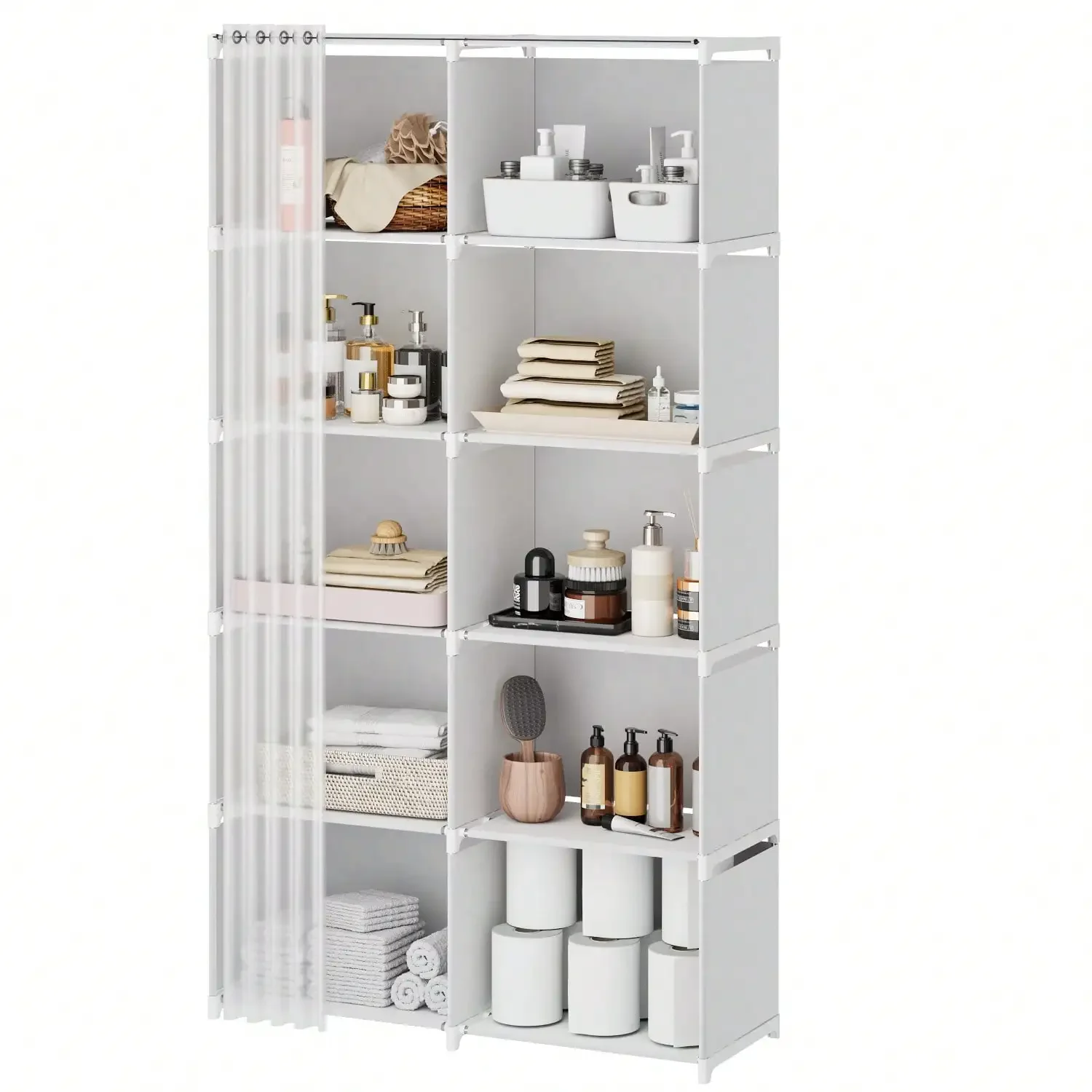 Tomnk 4/10 Compartments Simple Bathroom Organizer, Space-Saving Bathroom Cabinet With Adjustable Shelves, Easy Assembly Storage
Tomnk 4/10 Compartments Simple Bathroom Organizer, Space-Saving Bathroom Cabinet With Adjustable Shelves, Easy Assembly Storage