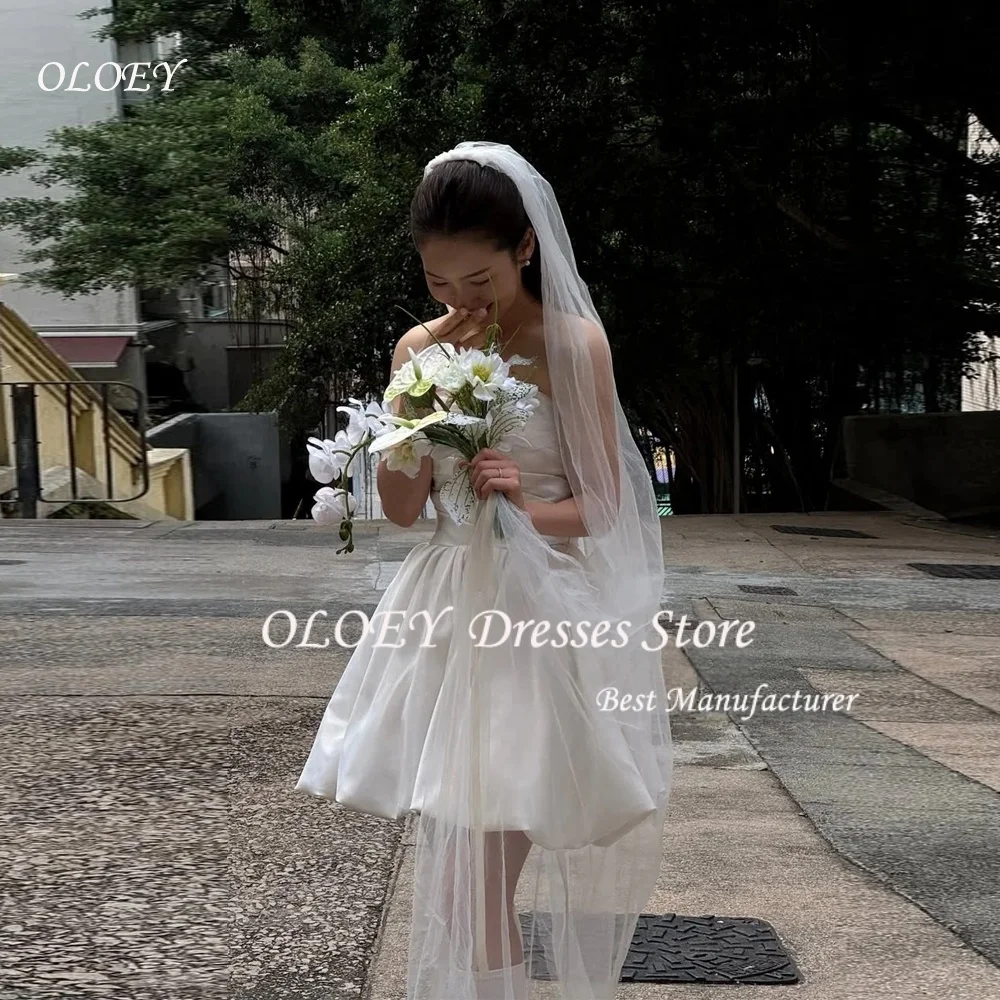 OLOEY Customized Strapless Korean Short Wedding Dresses Photos Shoot Corset Back Bride Dress Taffeta Mini Bridal Gown
OLOEY Customized Strapless Korean Short Wedding Dresses Photos Shoot Corset Back Bride Dress Taffeta Mini Bridal Gown